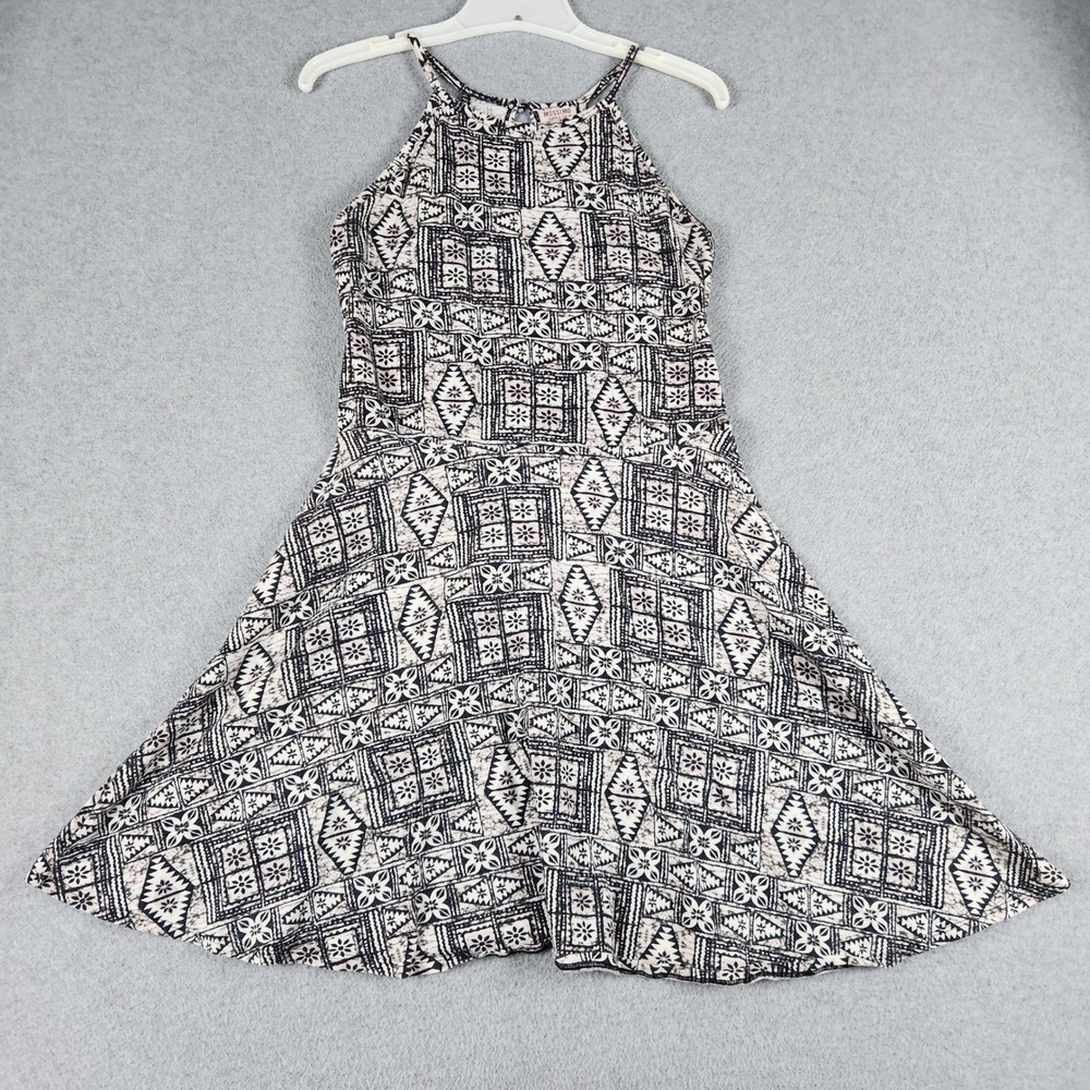 Mossimo Supply Co. Halter A-Line Dress Womens Large Black White Geometric Tribal